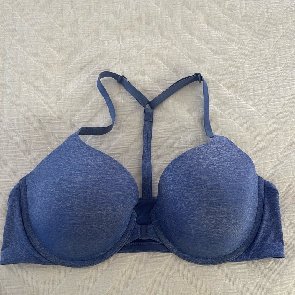 Victoria’s Secret 38C, Blue Racerback Semi Demi Bra